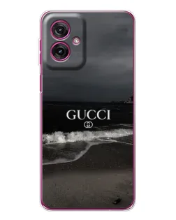 Чехол для Motorola Moto G55 с картинкой «Gucci — морской прибой»
