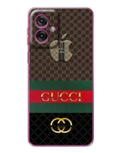 Чехол для Motorola Moto G55 с картинкой «Gucci — брендированный десерт»