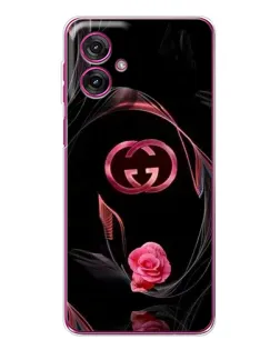 Чехол для Motorola Moto G55 с картинкой «Gucci — неоновая роза»