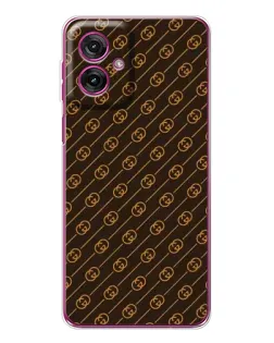 Чехол для Motorola Moto G55 с картинкой «Gucci — золотые диагонали»