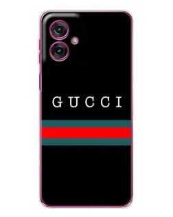 Чехол для Motorola Moto G55 с картинкой «Gucci — красный пояс»