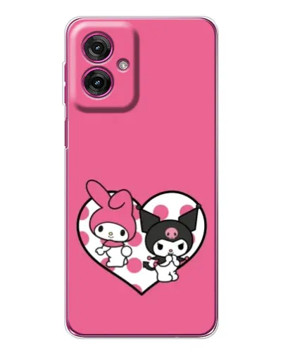 Чехол для Motorola Moto G55 с картинкой «Kuromi и My Melody»
