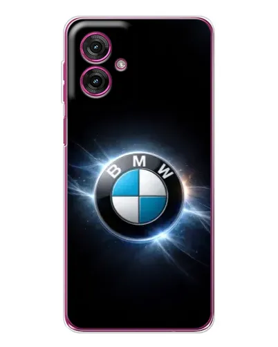 Чехол для Motorola Moto G55 с картинкой «BMW — неоновое сияние»