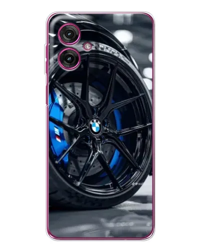 Чехол для Motorola Moto G55 с картинкой «Колесо BMW вблизи»