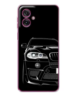 Чехол для Motorola Moto G55 с картинкой «Темный силуэт BMW»