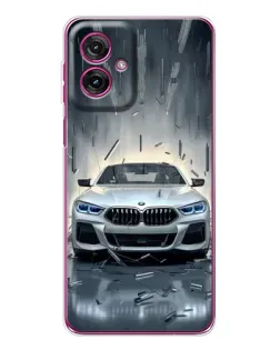 Чехол для Motorola Moto G55 с картинкой «BMW в свете фар»