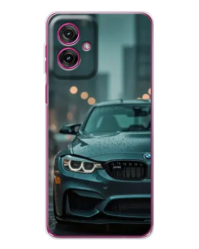 Чехол для Motorola Moto G55 с картинкой «BMW в огнях города»