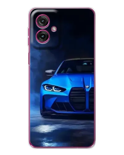 Чехол для Motorola Moto G55 с картинкой «Голубая BMW M4»