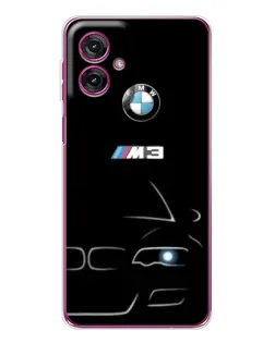 Чехол для Motorola Moto G55 с картинкой «Минималистичный принт BMW M3»
