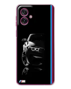 Чехол для Motorola Moto G55 с картинкой «Силуэт BMW в темноте»
