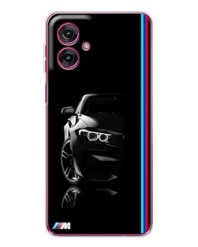 Чехол для Motorola Moto G55 с картинкой «Силуэт BMW в темноте»