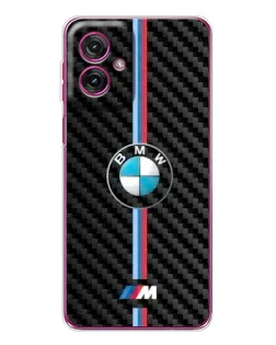 Чехол для Motorola Moto G55 с картинкой «Эмблема BMW и карбон»