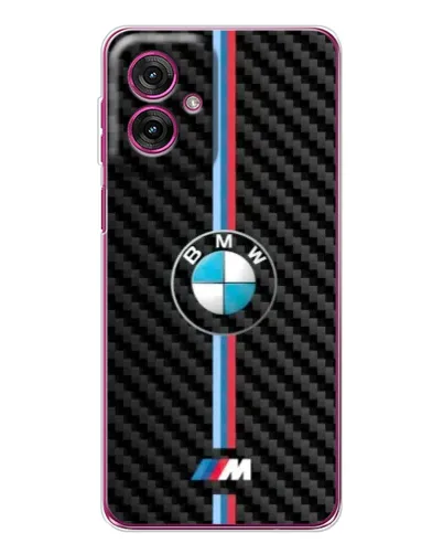 Чехол для Motorola Moto G55 с картинкой «Эмблема BMW и карбон»