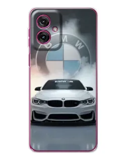 Чехол для Motorola Moto G55 с картинкой «BMW в белом дыму»