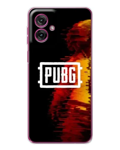 Чехол для Motorola Moto G55 с картинкой «Яркий логотип PUBG»