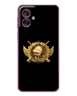 Чехол для Motorola Moto G55 с картинкой «PUBG — оранжевый градиент»