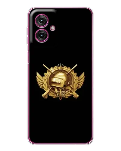 Чехол для Motorola Moto G55 с картинкой «PUBG — оранжевый градиент»