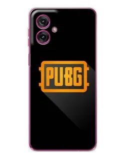 Чехол для Motorola Moto G55 с картинкой «PUBG — рамка лого»