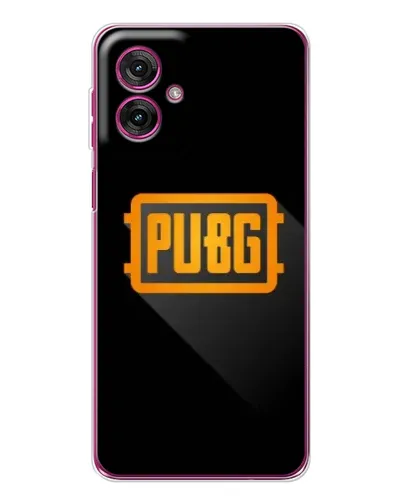 Чехол для Motorola Moto G55 с картинкой «PUBG — рамка лого»