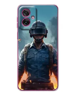 Чехол для Motorola Moto G55 с картинкой «PUBG — реалистичный герой»