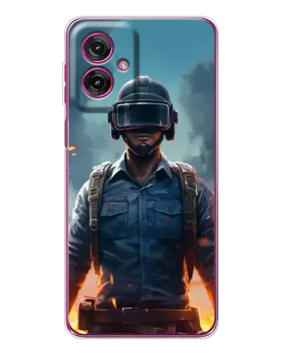Чехол для Motorola Moto G55 с картинкой «PUBG — реалистичный герой»