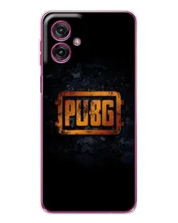 Чехол для Motorola Moto G55 с картинкой «PUBG — золотой логотип»