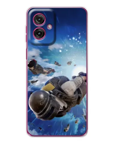 Чехол для Motorola Moto G55 с картинкой «Десант PUBG — прыжок»