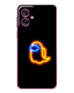 Чехол для Motorola Moto G55 с картинкой «Among Us неоновое сияние»