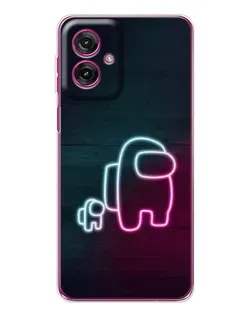 Чехол для Motorola Moto G55 с картинкой «Among Us неон-арт»