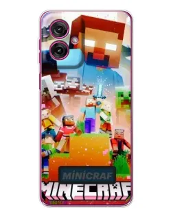 Чехол для Motorola Moto G55 с картинкой «Minecraft герои игры»