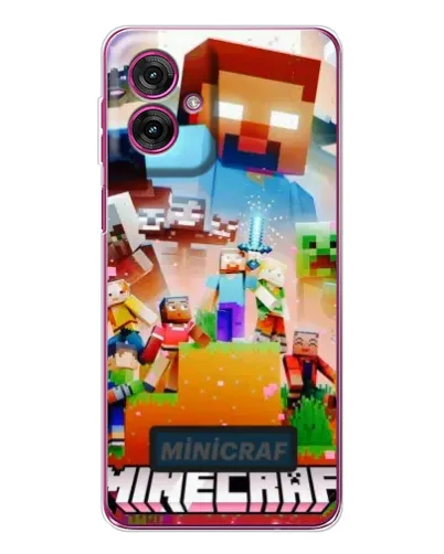 Чехол для Motorola Moto G55 с картинкой «Minecraft герои игры»