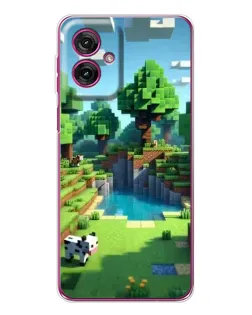 Чехол для Motorola Moto G55 с картинкой «Minecraft летний день»