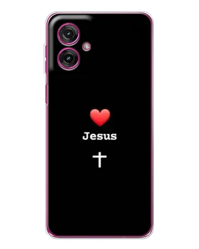 Чехол для Motorola Moto G55 с картинкой «Сердце - Jesus»