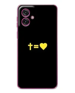 Чехол для Motorola Moto G55 с картинкой «Сердце и Крест»