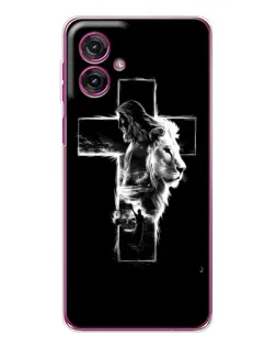 Чехол для Motorola Moto G55 с картинкой «Сияющий крест Jesus»