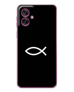 Чехол для Motorola Moto G55 с картинкой «Символ рыбы Jesus»
