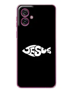 Чехол для Motorola Moto G55 с картинкой «Рыба Jesus»