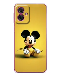 Чехол для Motorola Moto G55 с картинкой «Микки на желтом»