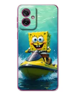 Чехол для Motorola Moto G55 с картинкой «Спанч Боб на гидроцикле» Чехол для Motorola Moto G55 с картинкой «Спанч Боб на гидроцикле»