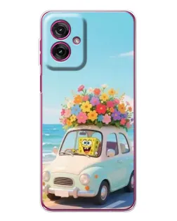Чехол для Motorola Moto G55 с картинкой «Автомобильное путешествие»