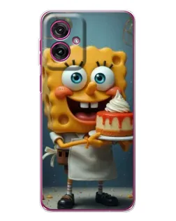 Чехол для Motorola Moto G55 с картинкой «Повар Спанч Боб»