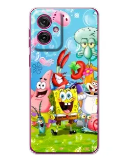 Чохол для Motorola Moto G55 з картинкою «Губка Боб та друзі»