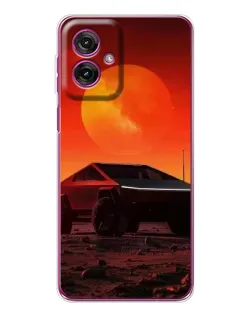Чехол для Motorola Moto G55 с картинкой «Cybertruck на Марсе»