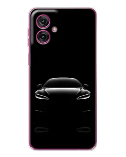 Чехол для Motorola Moto G55 с картинкой «Силуэт Tesla Night»