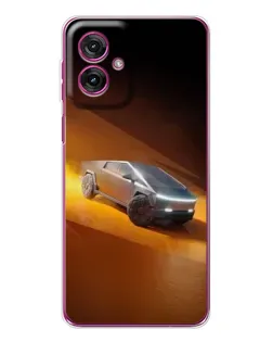 Чехол для Motorola Moto G55 с картинкой «Cybertruck в пустыне»