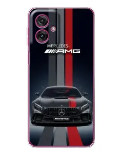 Чехол для Motorola Moto G55 с картинкой «Mercedes — белый карбон»