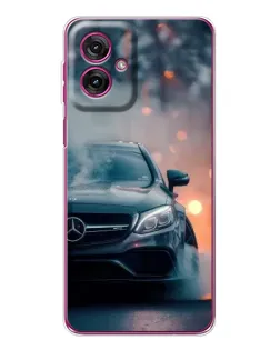Чехол для Motorola Moto G55 с картинкой «Mercedes — ночной город»