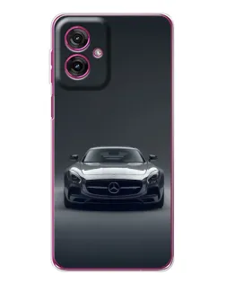 Чехол для Motorola Moto G55 с картинкой «Mercedes на черном»
