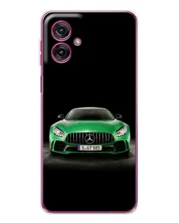 Чехол для Motorola Moto G55 с картинкой «Mercedes — неоновый лого»
