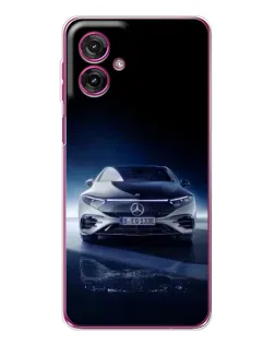 Чехол для Motorola Moto G55 с картинкой «Ночной Mercedes EQ»
